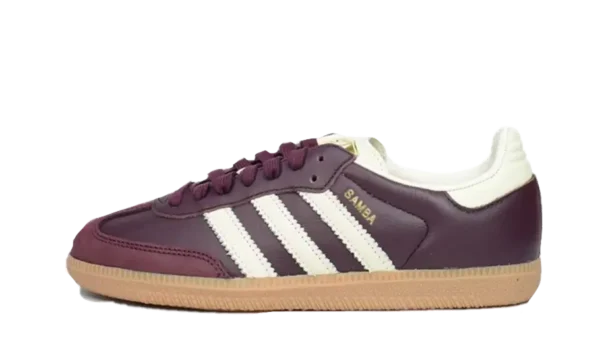 adidas Samba OG Maroon Gold Metallic sneakers originali